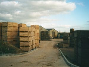 first buildings completed